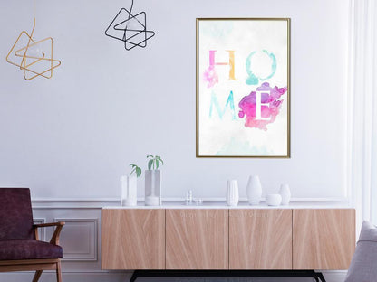 Typography Framed Art Print - Home III-artwork for wall with acrylic glass protection