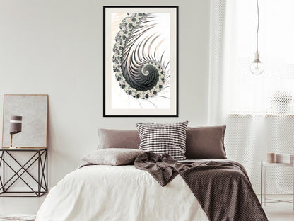Abstract Poster Frame - Fractal Spiral (Positive)-artwork for wall with acrylic glass protection