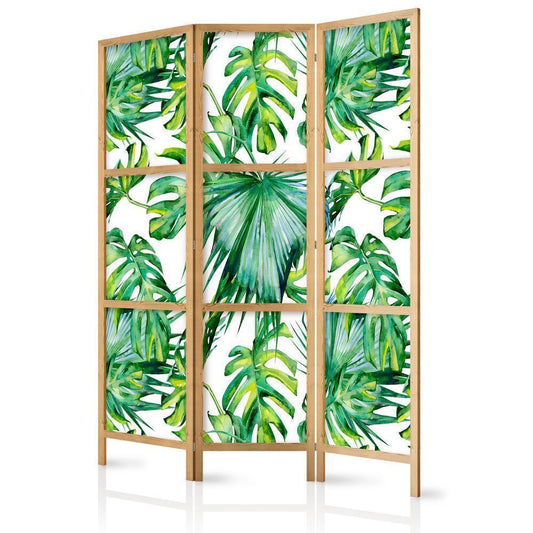 Japanese Room Divider - Monstera and Palm Leaves I