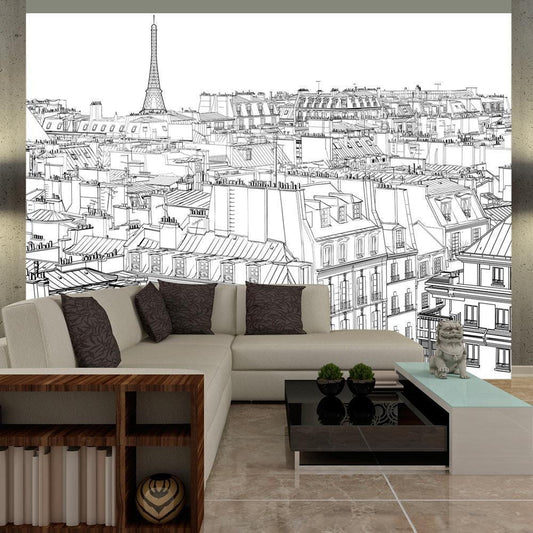 Wall Mural - Parisian's sketchbook-Wall Murals-ArtfulPrivacy