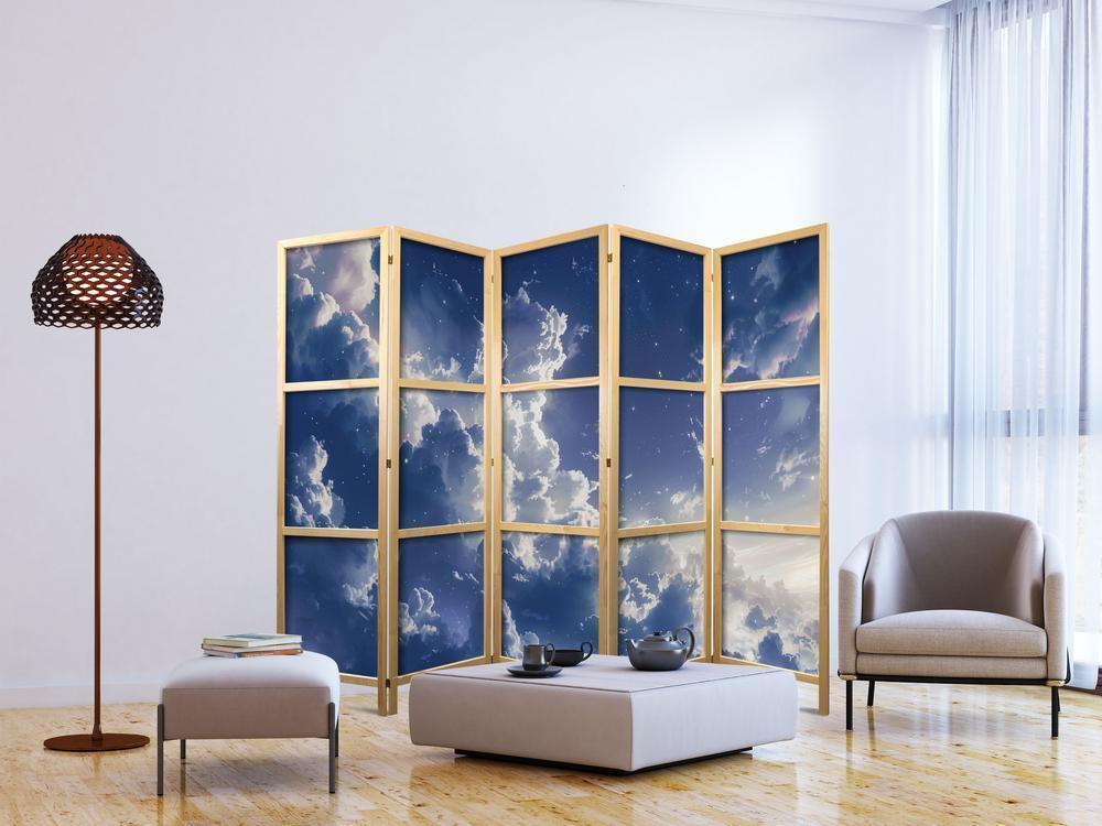 Japanese Room Divider - Starry Clouds and Delicate Light Over a Corner of the Sky