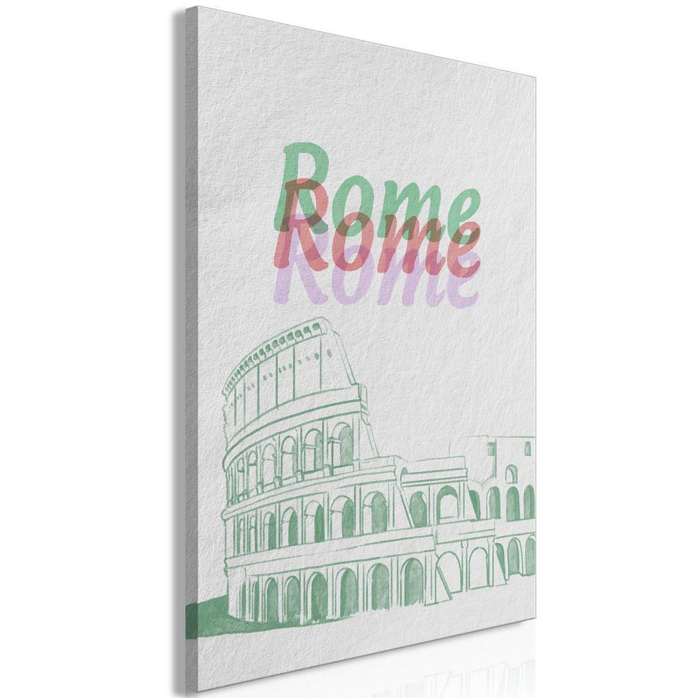 Canvas Print - Rome in Watercolours (1 Part) Vertical-ArtfulPrivacy-Wall Art Collection