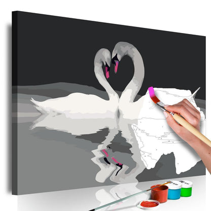 Start learning Painting - Paint By Numbers Kit - Swan Couple - new hobby