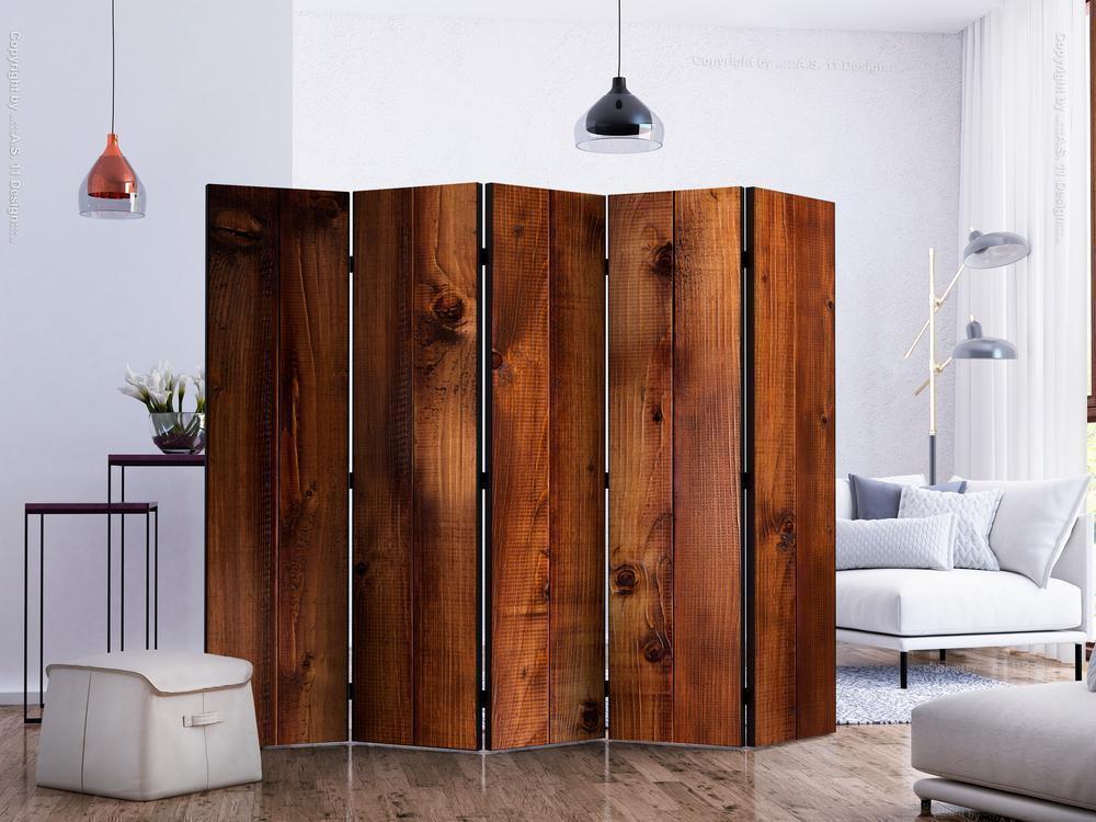 Decorative partition-Room Divider - Pine Board II-Folding Screen Wall Panel by ArtfulPrivacy