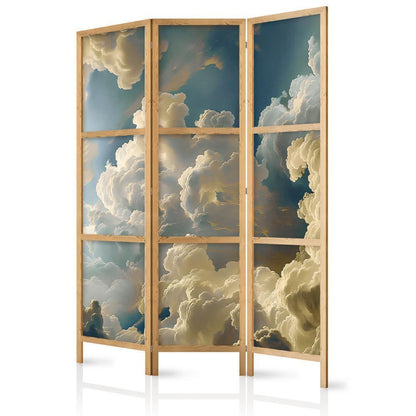 Japanese Room Divider - Sun and Shadows: A Theatrical Display of Nature High Above the Earth