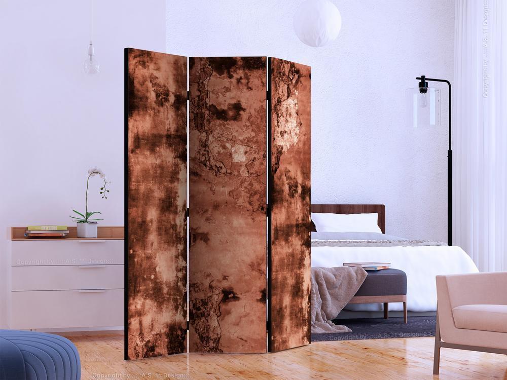 Decorative partition-Room Divider - Brown Concrete-Folding Screen Wall Panel by ArtfulPrivacy