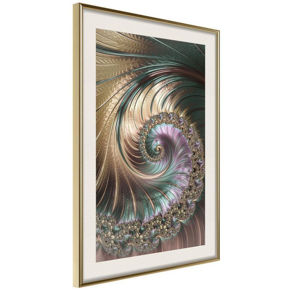 Abstract Poster Frame - Iridescent Spiral-artwork for wall with acrylic glass protection