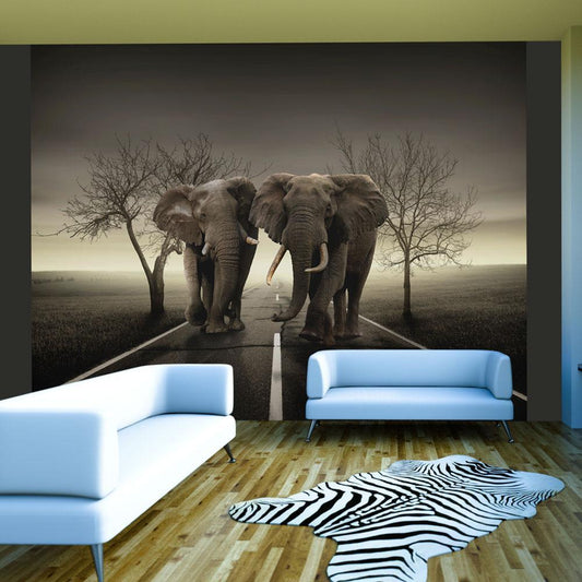 Wall Mural - City of elephants-Wall Murals-ArtfulPrivacy