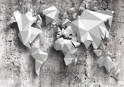 Wall Mural - World Map: Origami-Wall Murals-ArtfulPrivacy