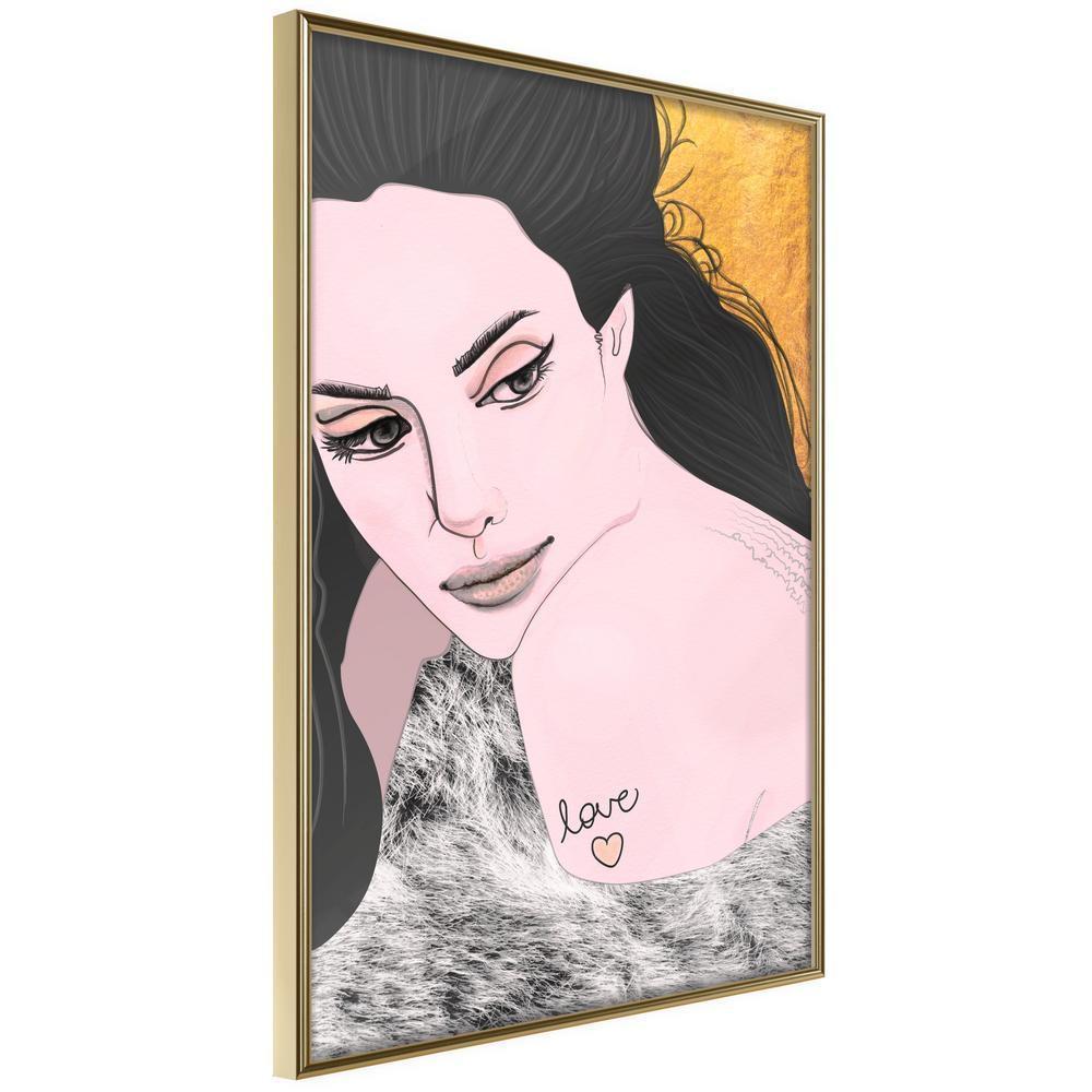 Wall Decor Portrait - Love Tattoo-artwork for wall with acrylic glass protection