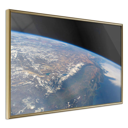 Framed Art - Curve of the Earth-artwork for wall with acrylic glass protection