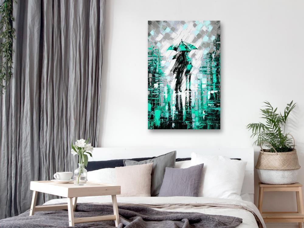 Canvas Print - Lovers in Colour (1 Part) Vertical Green-ArtfulPrivacy-Wall Art Collection