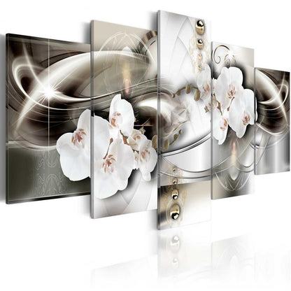 Canvas Print - Orchids among the waves of gold-ArtfulPrivacy-Wall Art Collection