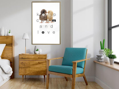 Typography Framed Art Print - Cute Chicks-artwork for wall with acrylic glass protection