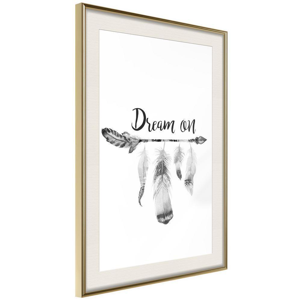 Typography Framed Art Print - Dreamer-artwork for wall with acrylic glass protection