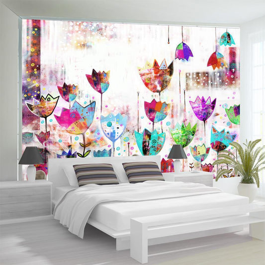 Wall Mural - Colorful tulips-Wall Murals-ArtfulPrivacy
