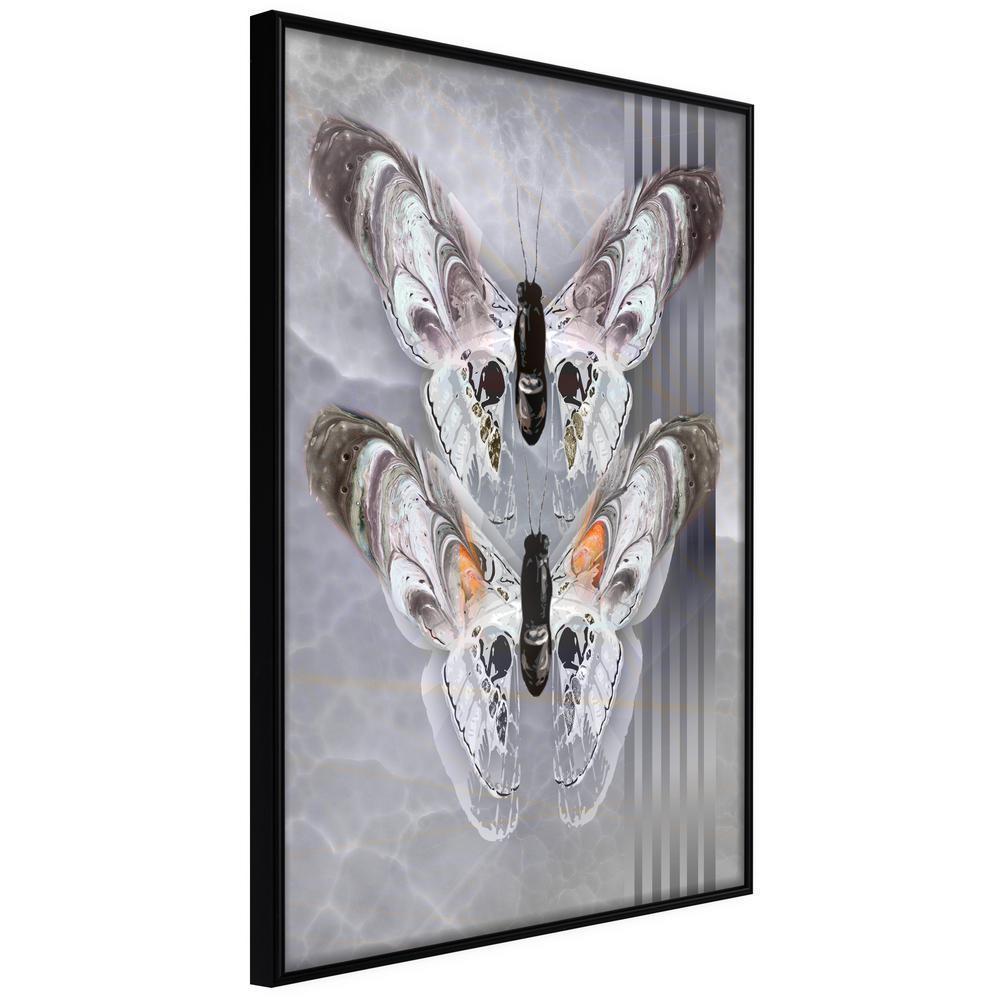 Frame Wall Art - Two Moths-artwork for wall with acrylic glass protection