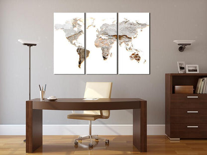 Cork board Canvas with design - Decorative Pinboard - Concrete Continents-ArtfulPrivacy