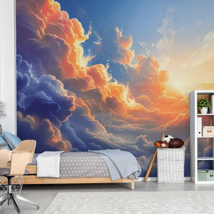 Wall Mural - Sunset Over a Cloudy Sea: A Wonderful Symphony of Colors