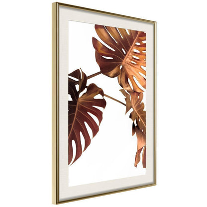 Botanical Wall Art - Copper Monstera-artwork for wall with acrylic glass protection