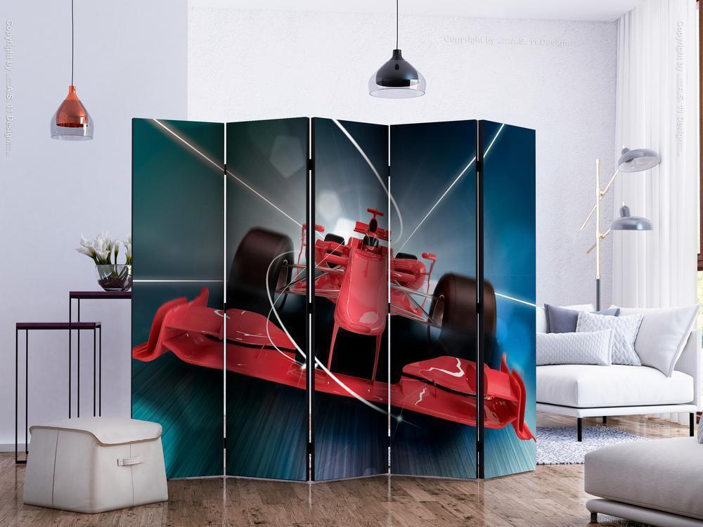 Decorative partition-Room Divider - Formula 1 car II-Folding Screen Wall Panel by ArtfulPrivacy