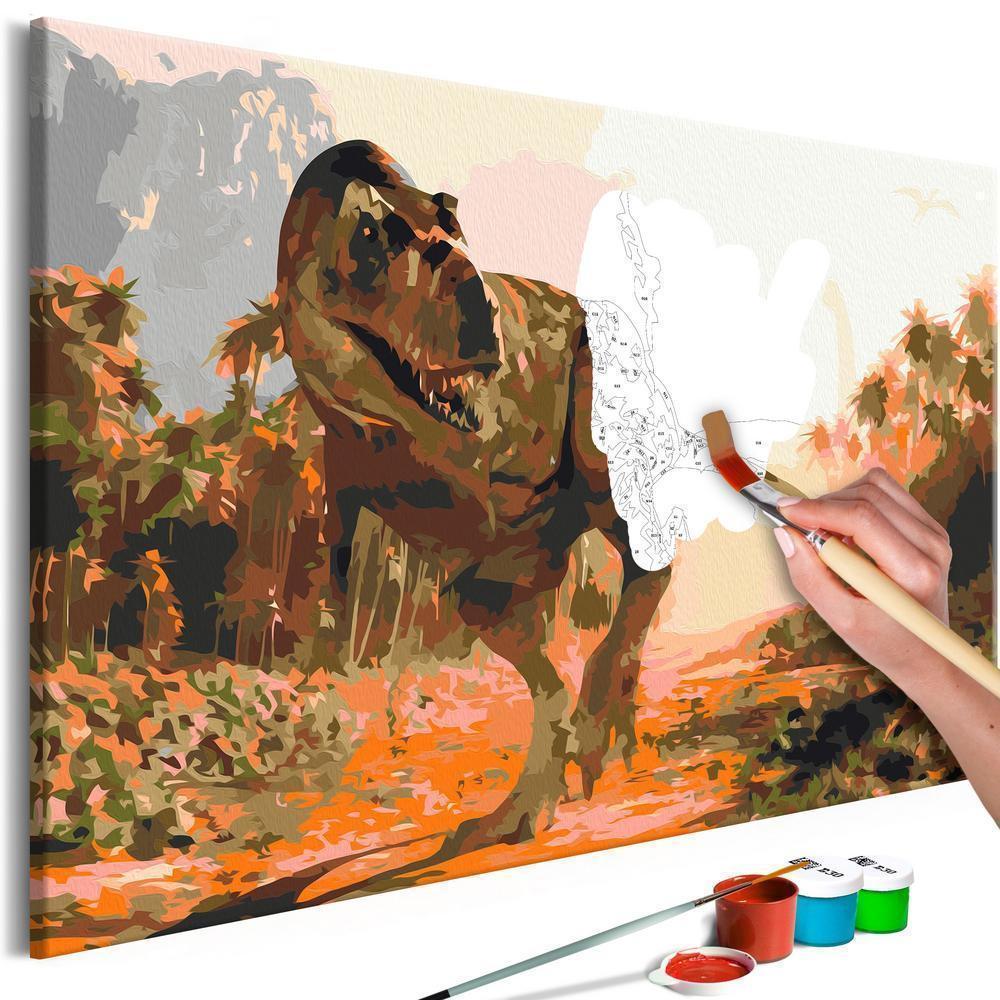 Start learning Painting - Paint By Numbers Kit - Dangerous Dinosaur - new hobby