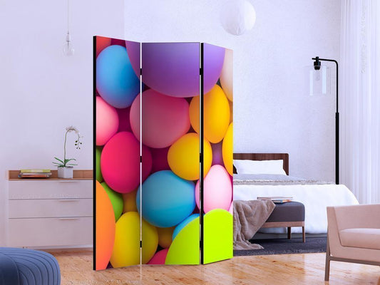 Decorative partition-Room Divider - Colourful Balls-Folding Screen Wall Panel by ArtfulPrivacy