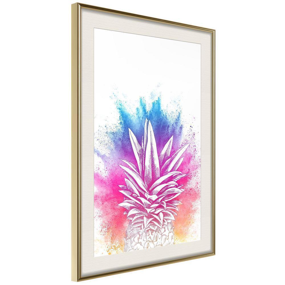 Botanical Wall Art - Rainbow Pineapple Crown-artwork for wall with acrylic glass protection