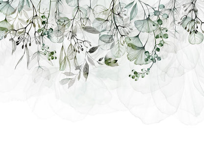 Wall Mural - Foggy Nature - Green-Wall Murals-ArtfulPrivacy