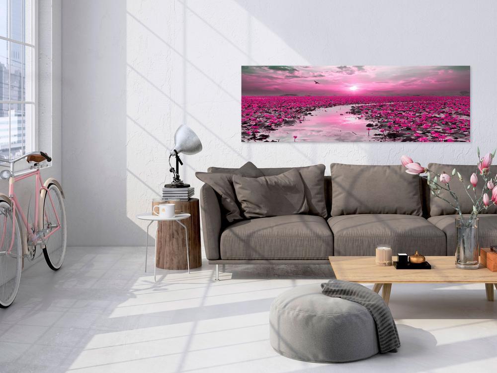 Canvas Print - Lilies and Sunset (1 Part) Narrow-ArtfulPrivacy-Wall Art Collection