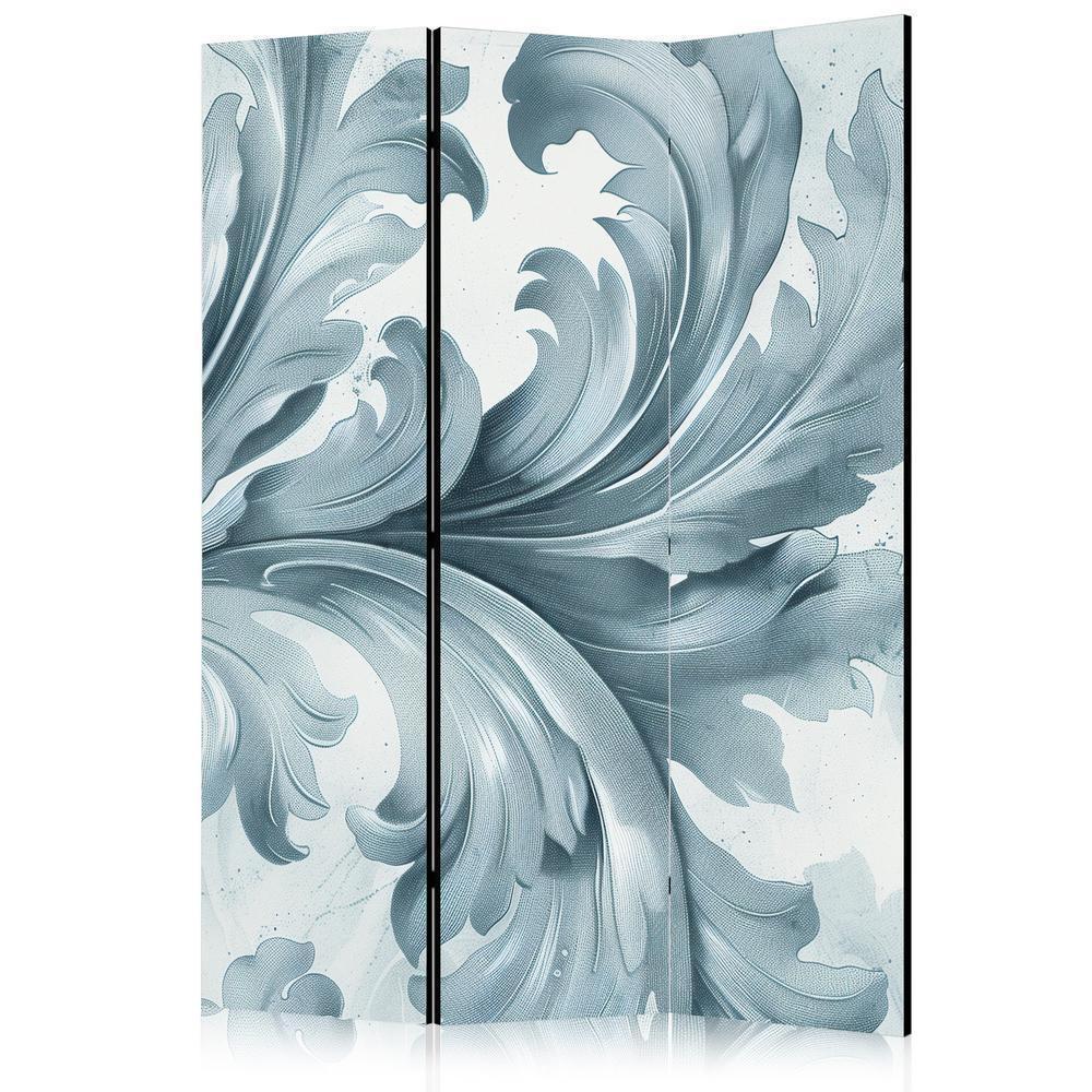 Room Divider - Stone Baroque Ornaments in Light Shades of Gray and Blue