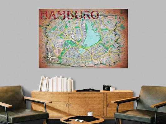 Cork board Canvas with design - Decorative Pinboard - Hamburg-ArtfulPrivacy