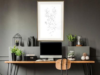 Black and White Framed Poster - Connect the Dots-artwork for wall with acrylic glass protection