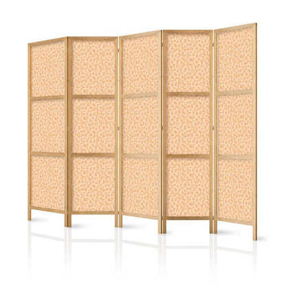 Japanese Room Divider - Tiny Dots - Optimistic Pattern in Peach Colors