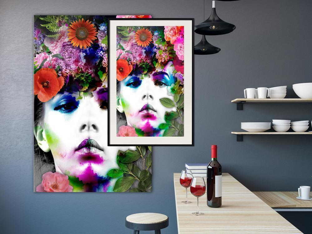 Wall Decor Portrait - Flower Coronet-artwork for wall with acrylic glass protection