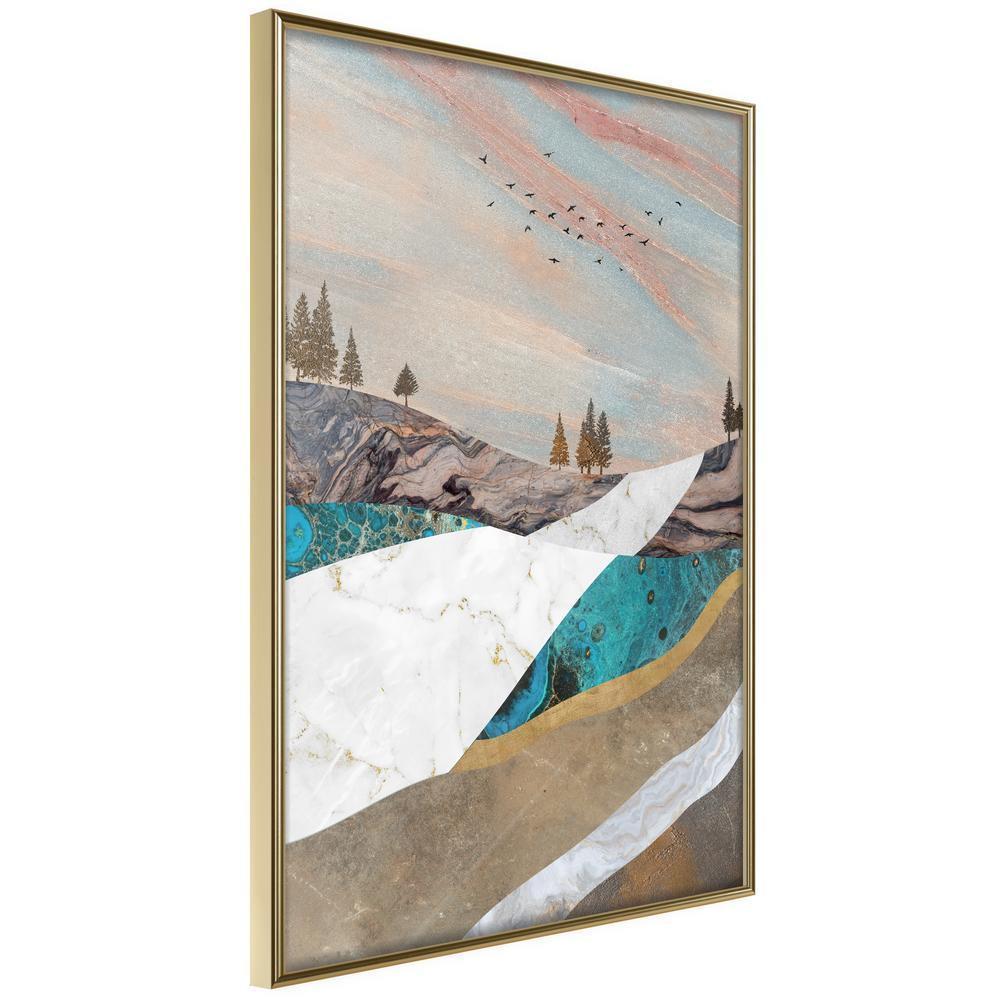 Abstract Poster Frame - Painted Landscape-artwork for wall with acrylic glass protection