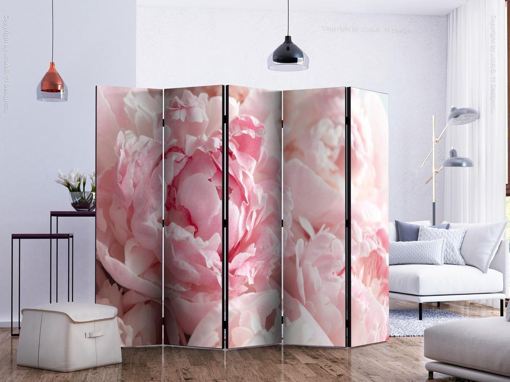Decorative partition-Room Divider - Sweet Peonies II-Folding Screen Wall Panel by ArtfulPrivacy