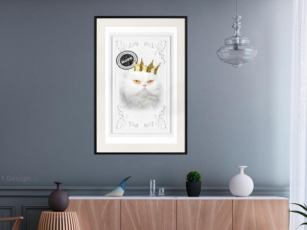 Frame Wall Art - Cat Rules II-artwork for wall with acrylic glass protection