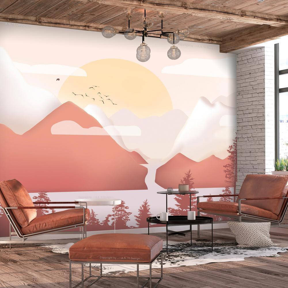 Wall Mural - Landscape at Sunset - First Variant-Wall Murals-ArtfulPrivacy