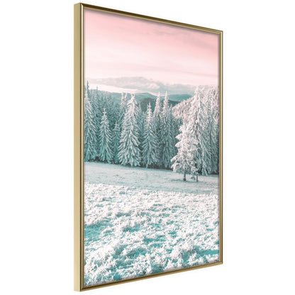 Winter Design Framed Artwork - Frosty Landscape-artwork for wall with acrylic glass protection
