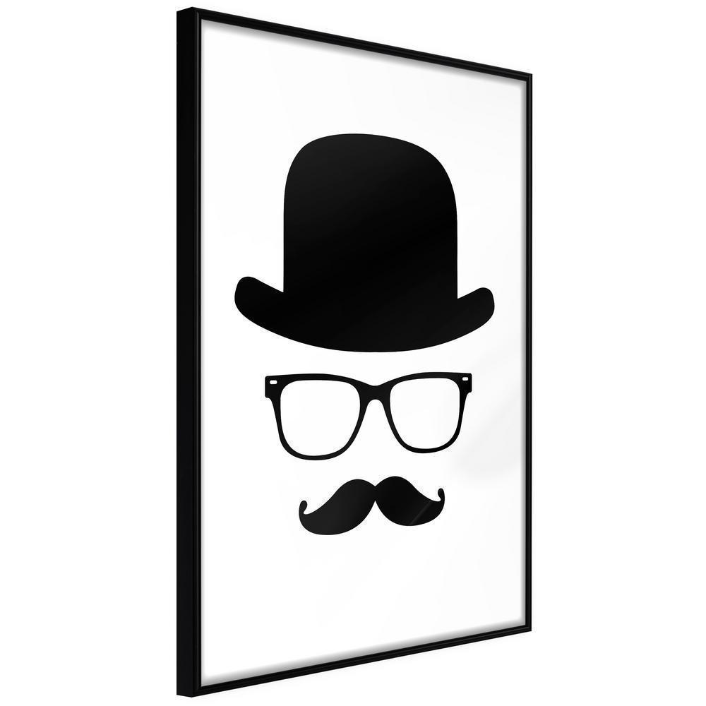 Black and White Framed Poster - Gentleman Attributes-artwork for wall with acrylic glass protection