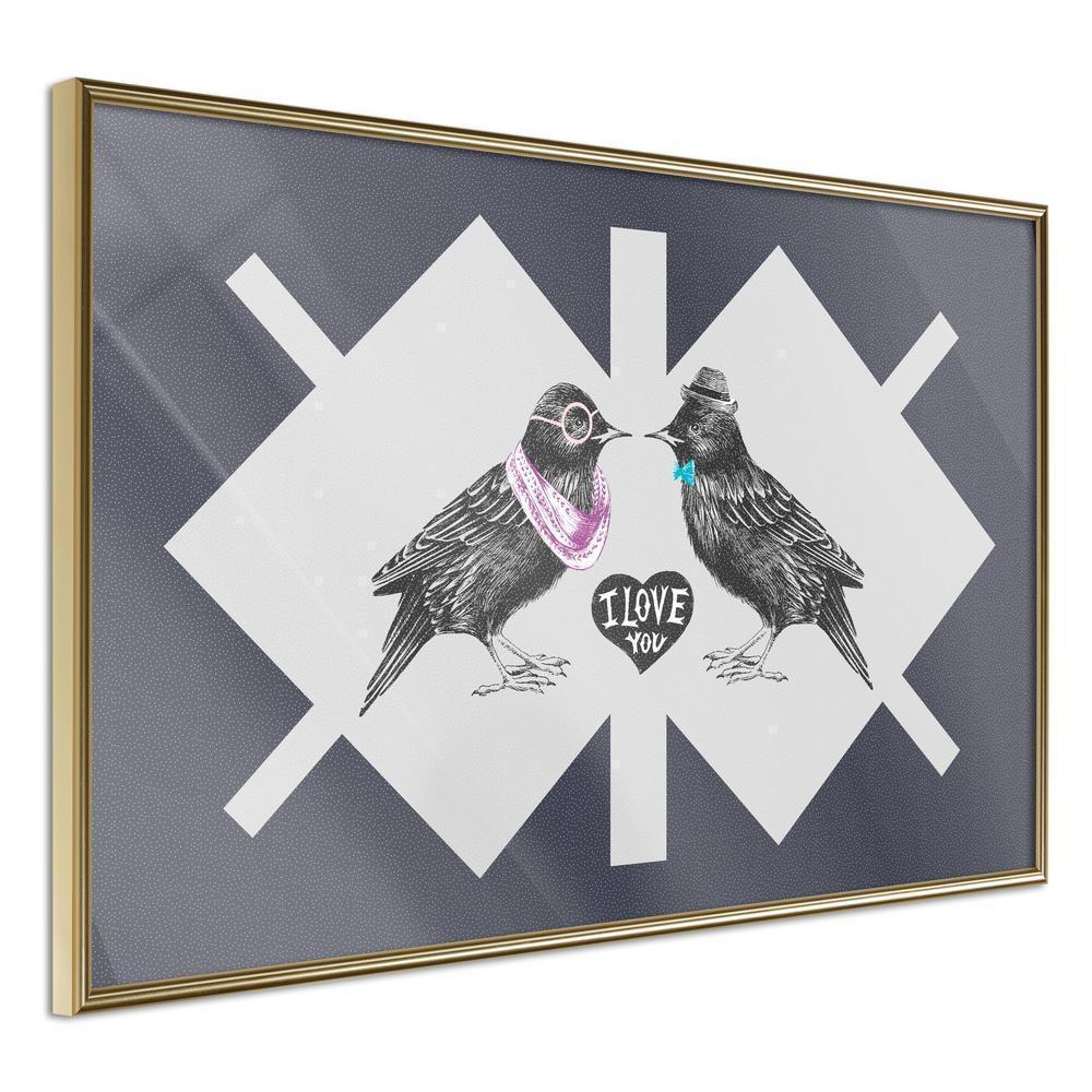 Frame Wall Art - Bird Love-artwork for wall with acrylic glass protection