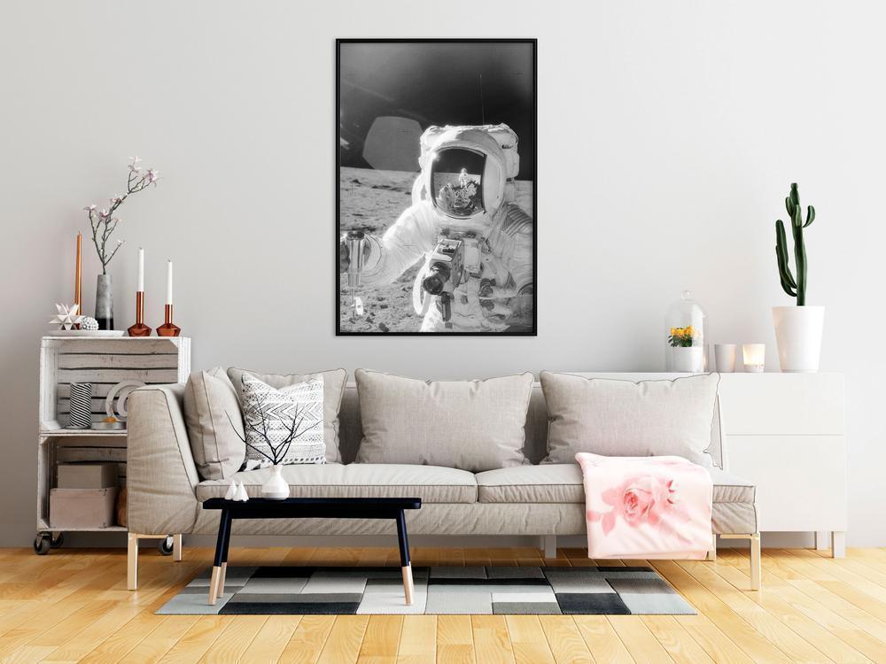 Black and White Framed Poster - Space Fun-artwork for wall with acrylic glass protection