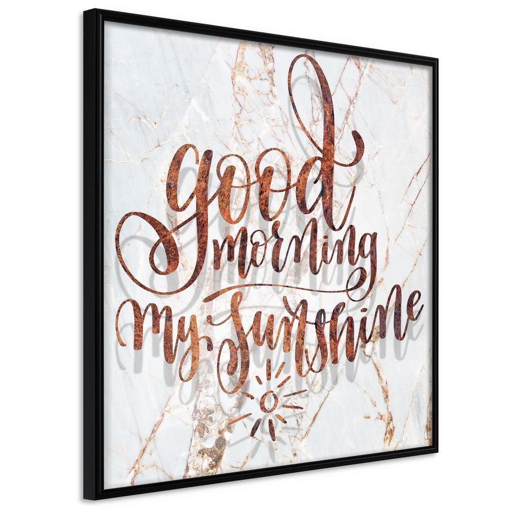 Typography Framed Art Print - Good Morning (Square)-artwork for wall with acrylic glass protection