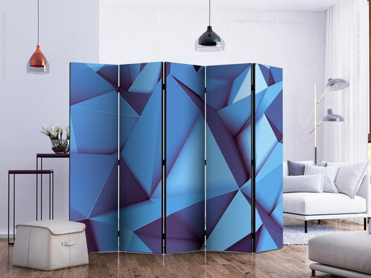 Decorative partition-Room Divider - Royal Blue II-Folding Screen Wall Panel by ArtfulPrivacy
