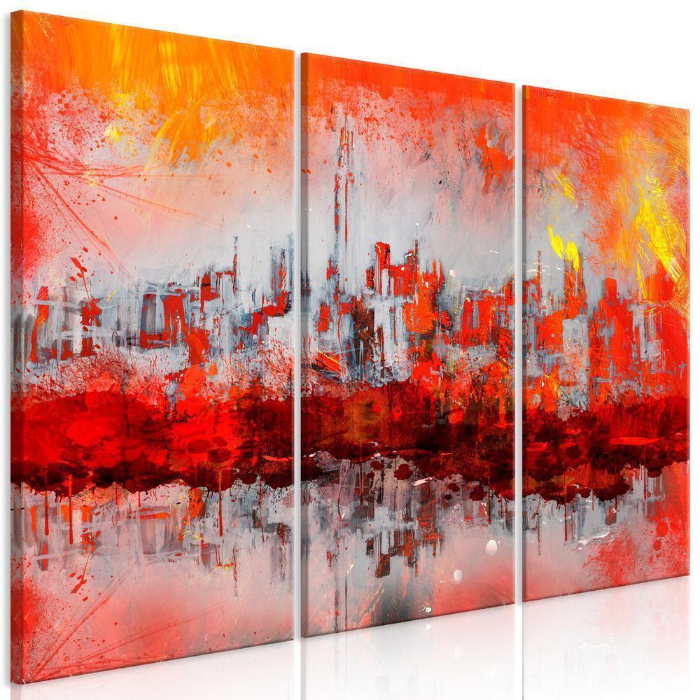 Canvas Print - New York Sunset (3 Parts)-ArtfulPrivacy-Wall Art Collection