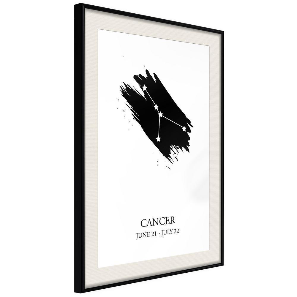Typography Framed Art Print - Zodiac: Cancer I-artwork for wall with acrylic glass protection