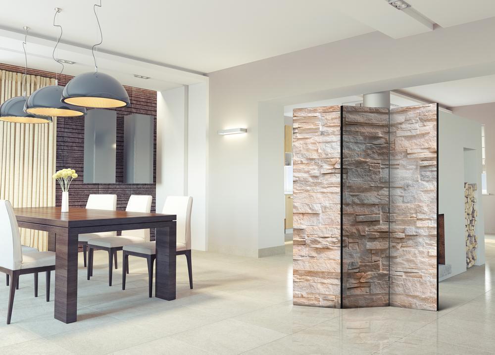 Decorative partition-Room Divider - Stony Gracefulness-Folding Screen Wall Panel by ArtfulPrivacy