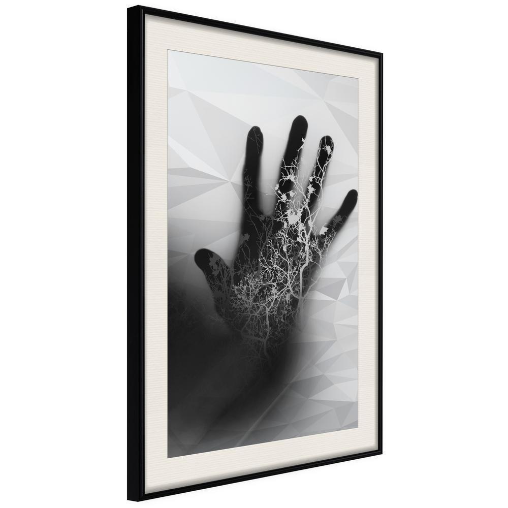 Black and White Framed Poster - Electrifying Touch-artwork for wall with acrylic glass protection