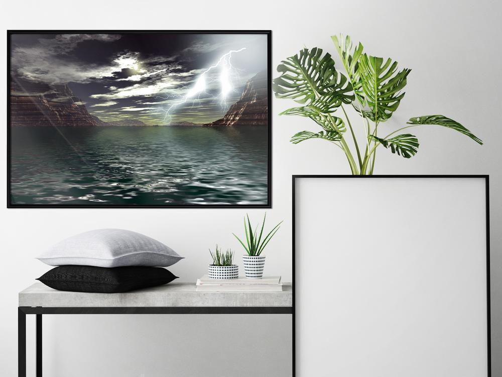 Framed Art - Storm over the Canyon-artwork for wall with acrylic glass protection